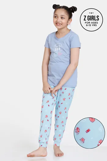 Buy Zivame Girls Baker's Nest Knit Cotton Pyjama Set - Sweet Lavender